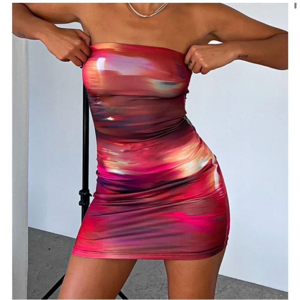 White fox tube top dress